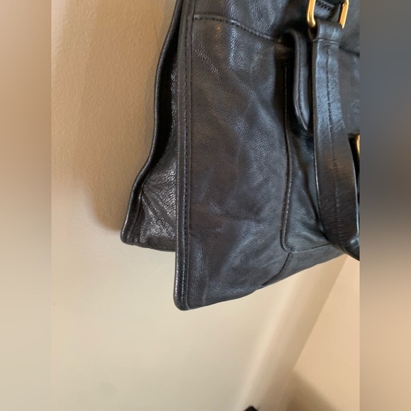 Fossil Becca Crossbody Satchel Bag Leather Black Brass crossbody Handbag - Picture 3 of 12